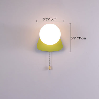 Modern Minimalist Round Square Triangle Orb Iron Glass 1-Light Wall Sconce Lamp For Living Room