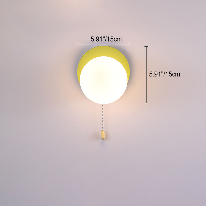 Modern Minimalist Round Square Triangle Orb Iron Glass 1-Light Wall Sconce Lamp For Living Room