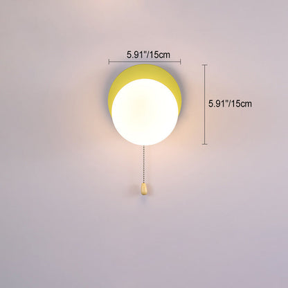 Modern Minimalist Round Square Triangle Orb Iron Glass 1-Light Wall Sconce Lamp For Living Room