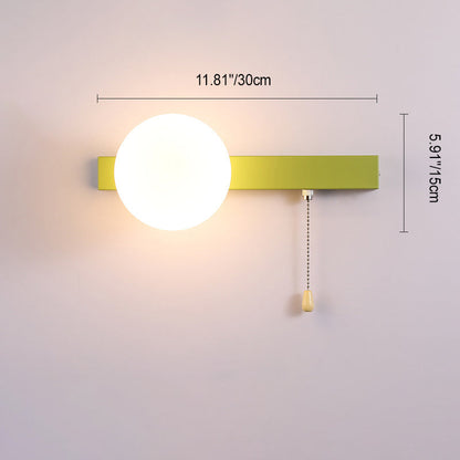 Modern Minimalist Round Square Triangle Orb Iron Glass 1-Light Wall Sconce Lamp For Living Room
