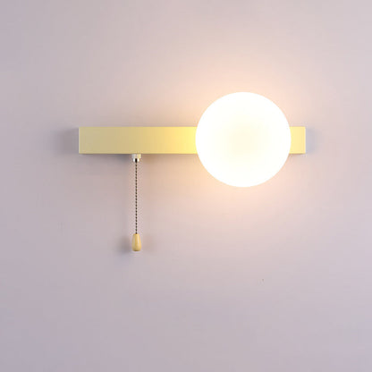 Modern Minimalist Round Square Triangle Orb Iron Glass 1-Light Wall Sconce Lamp For Living Room