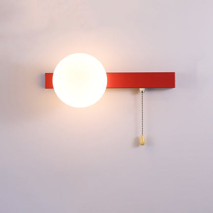 Modern Minimalist Round Square Triangle Orb Iron Glass 1-Light Wall Sconce Lamp For Living Room