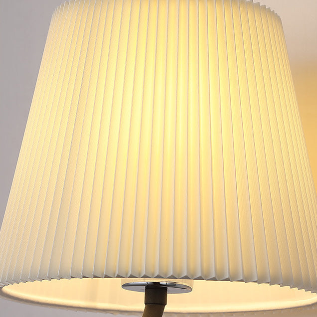 Modern Minimalist Round Cylinder Stripe Fabric Shade Hardware 1-Light Wall Sconce Lamp For Living Room
