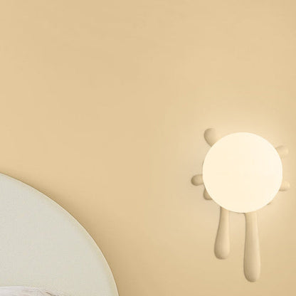 Contemporary Creative Irregular Water Drop Shape Orb Hardware Resin Plastic 1-Light Wall Sconce Lamp For Bedroom