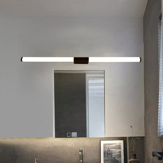 Modern Minimalist Cylindrical Iron Base Aluminum Acrylic Shade LED Vanity Lamp Wall Sconce Lamp For Bathroom