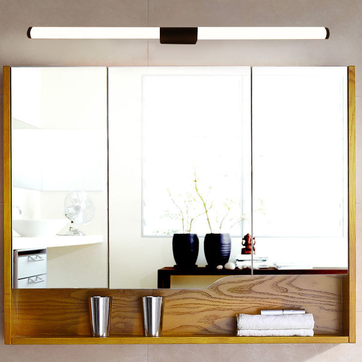 Modern Minimalist Cylindrical Iron Base Aluminum Acrylic Shade LED Vanity Lamp Wall Sconce Lamp For Bathroom