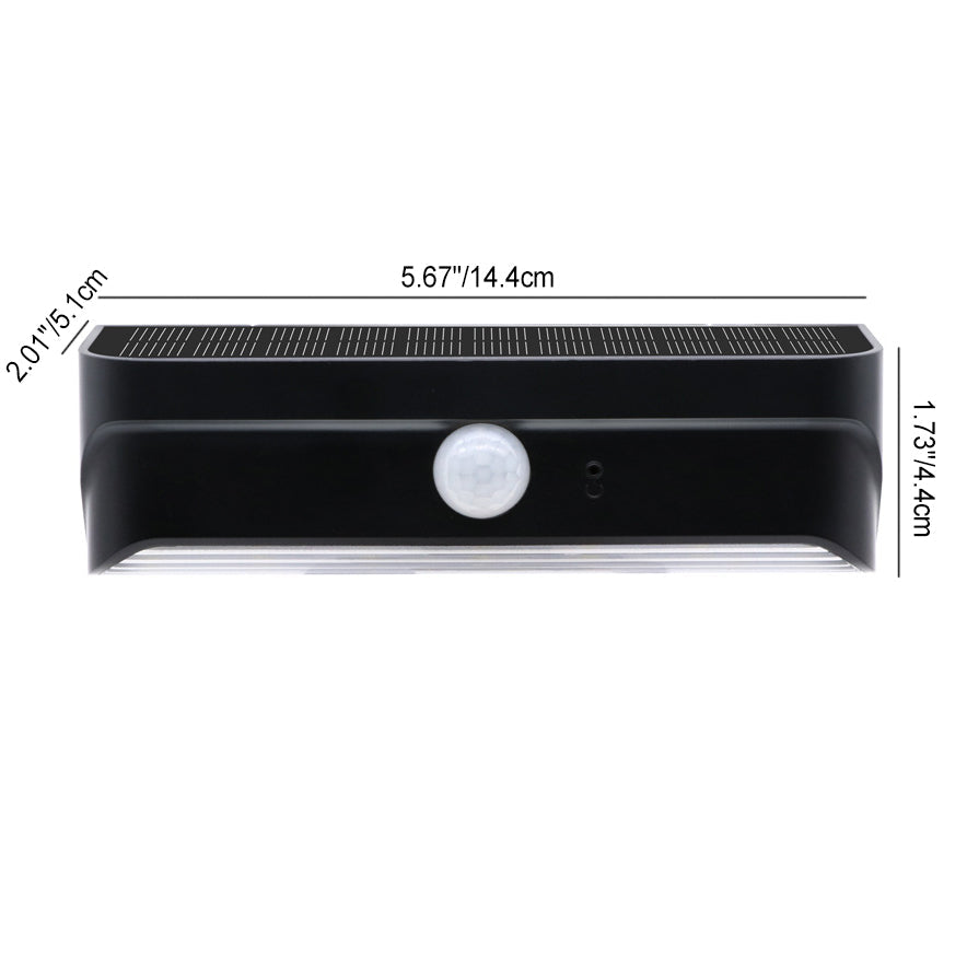 Modern Simplicity Solar Waterproof Rectangular ABS PC LED Wall Sconce Lamp For Outdoor Patio