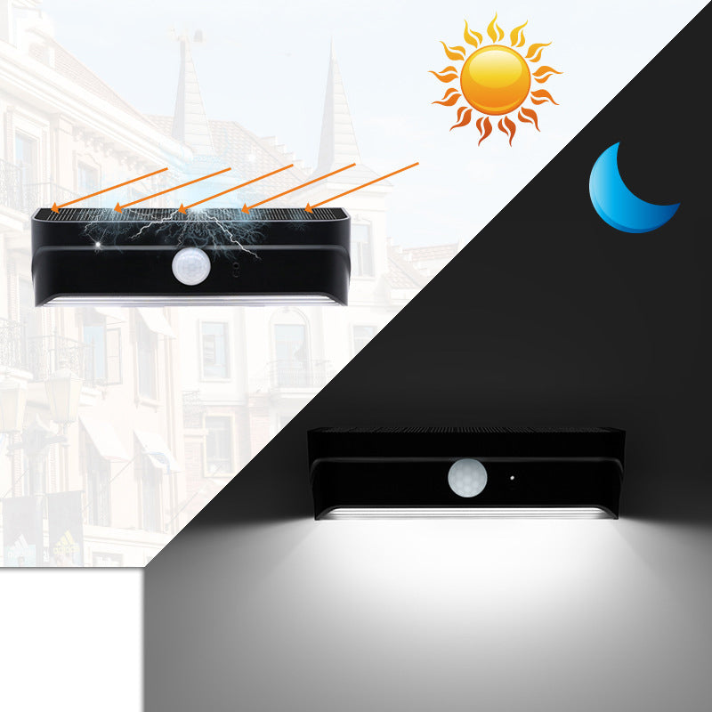 Modern Simplicity Solar Waterproof Rectangular ABS PC LED Wall Sconce Lamp For Outdoor Patio