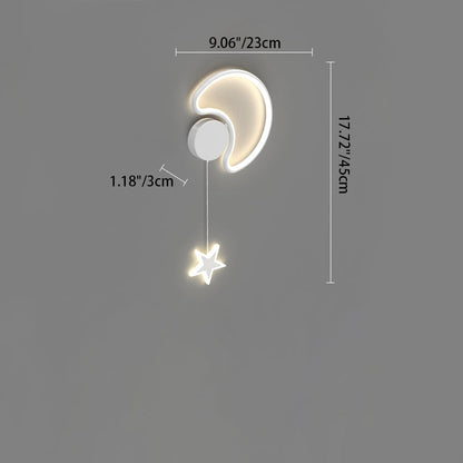 مصباح حائط LED من الأكريليك والألومنيوم والحديد بتصميم آرت ديكو حديث على شكل نجوم وغيوم وقمر لغرفة النوم 