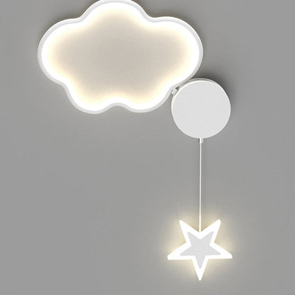 مصباح حائط LED من الأكريليك والألومنيوم والحديد بتصميم آرت ديكو حديث على شكل نجوم وغيوم وقمر لغرفة النوم 