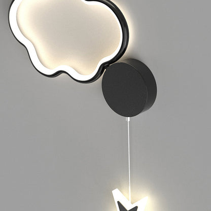 مصباح حائط LED من الأكريليك والألومنيوم والحديد بتصميم آرت ديكو حديث على شكل نجوم وغيوم وقمر لغرفة النوم 