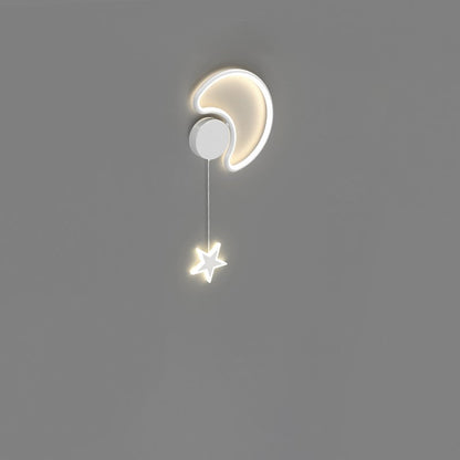 مصباح حائط LED من الأكريليك والألومنيوم والحديد بتصميم آرت ديكو حديث على شكل نجوم وغيوم وقمر لغرفة النوم 
