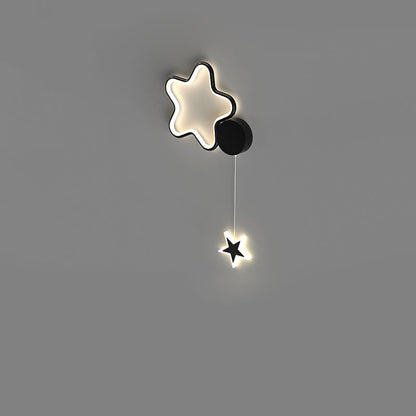 مصباح حائط LED من الأكريليك والألومنيوم والحديد بتصميم آرت ديكو حديث على شكل نجوم وغيوم وقمر لغرفة النوم 