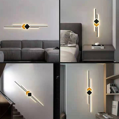 مصباح حائط LED بتصميم مستطيل عصري بسيط لغرفة النوم مصنوع من الأكريليك 
