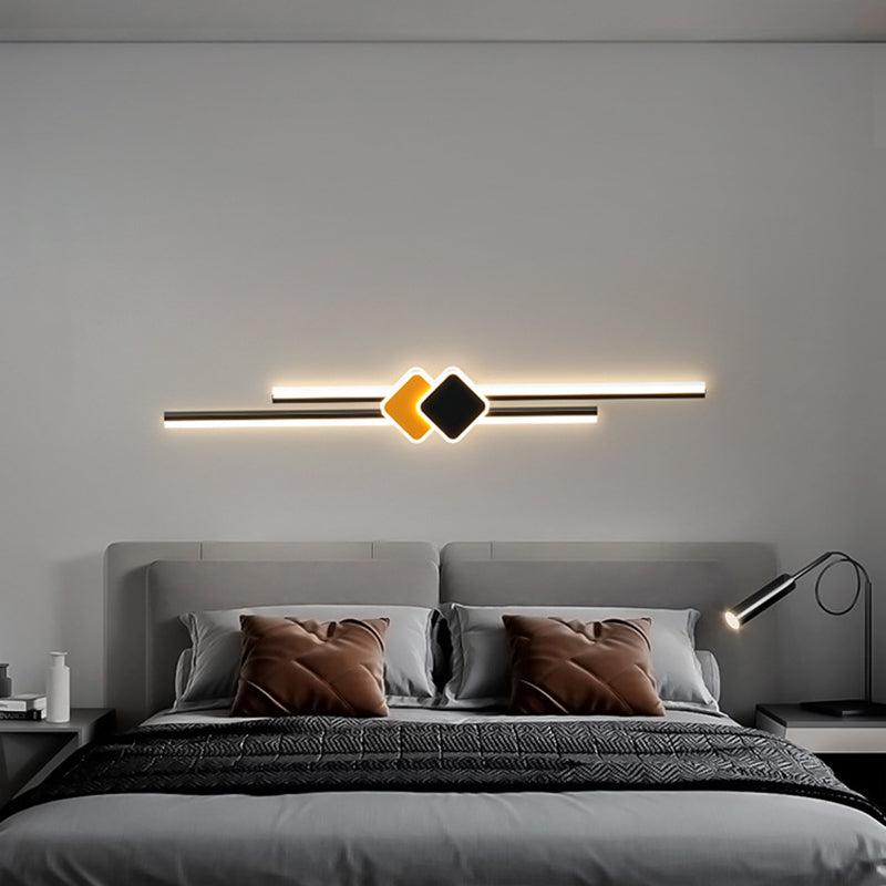 مصباح حائط LED بتصميم مستطيل عصري بسيط لغرفة النوم مصنوع من الأكريليك 