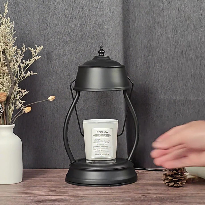 Contemporary Creative Round Lantern Shape Iron 1-Light Aroma Melt Wax Table Lamp For Bedroom
