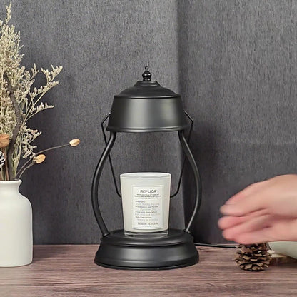 Contemporary Creative Round Lantern Shape Iron 1-Light Aroma Melt Wax Table Lamp For Bedroom