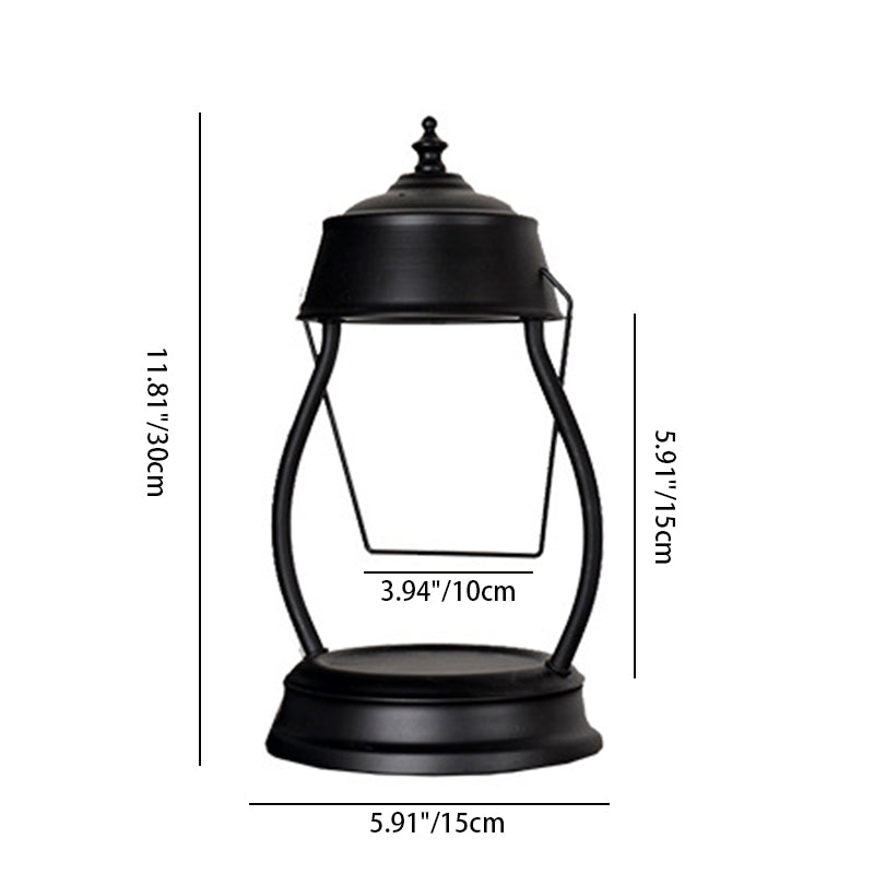 Contemporary Creative Round Lantern Shape Iron 1-Light Aroma Melt Wax Table Lamp For Bedroom