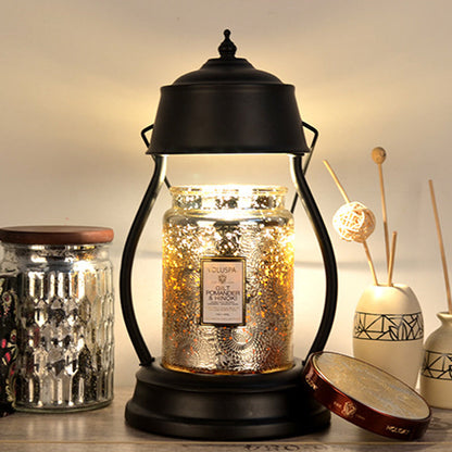Contemporary Creative Round Lantern Shape Iron 1-Light Aroma Melt Wax Table Lamp For Bedroom