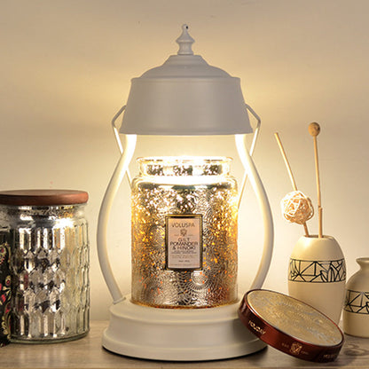 Contemporary Creative Round Lantern Shape Iron 1-Light Aroma Melt Wax Table Lamp For Bedroom