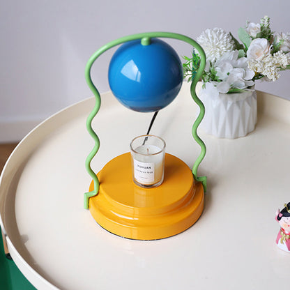 Contemporary Creative Dome Wave Line Iron 1-Light Aroma Melt Wax Table Lamp For Bedroom