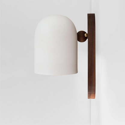 Traditional Japanese Rotatable Cylinder Wood 1-Light Wall Sconce Lamp For Living Room