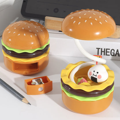 Contemporary Creative Hamburger Plastic LED Table Lamp For Bedroom