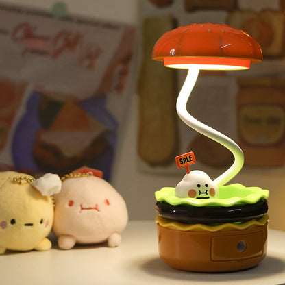 Contemporary Creative Hamburger Plastic LED Table Lamp For Bedroom