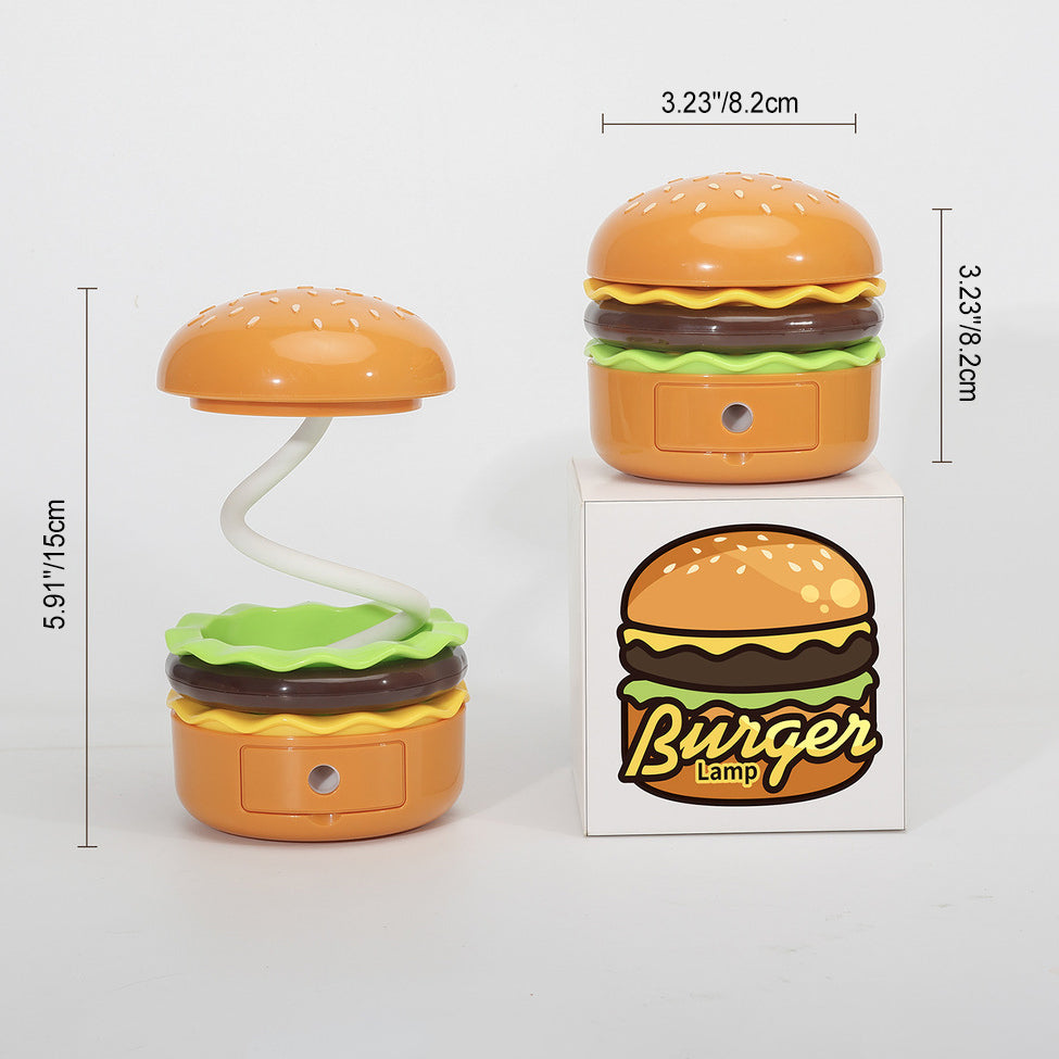 Contemporary Creative Hamburger Plastic LED Table Lamp For Bedroom