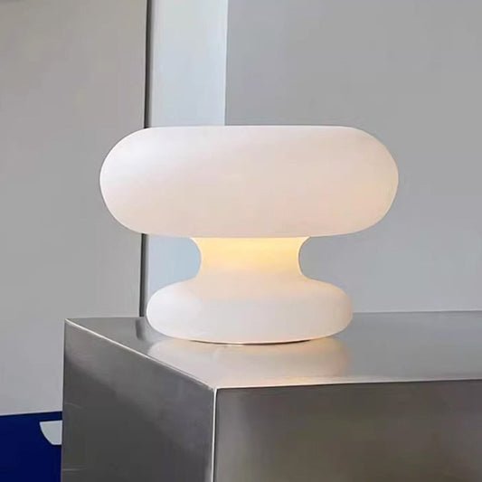 Contemporary Creative Round Donut Shape Glass LED Table Lamp For Bedroom