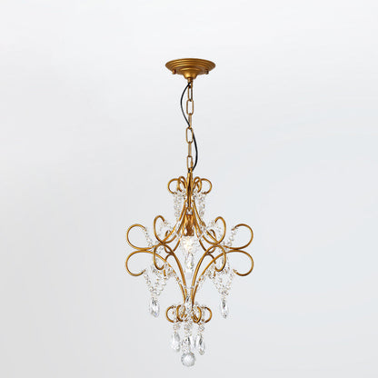 Traditional French Branch Candelabra Iron Frame Crystal 1/3/6/8 Light Chandelier For Living Room