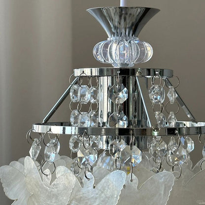 Contemporary Creative Round Shell Butterfly Grape Shape Glass Hardware 1-Light Pendant Light For Living Room