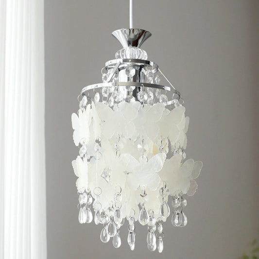 Contemporary Creative Round Shell Butterfly Grape Shape Glass Hardware 1-Light Pendant Light For Living Room