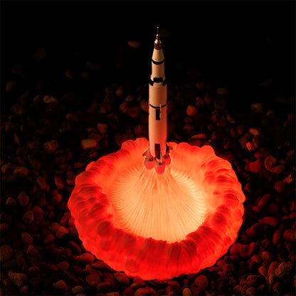 Modern Art Deco 3D Printed Rocket PLA LED Table Lamp For Bedroom