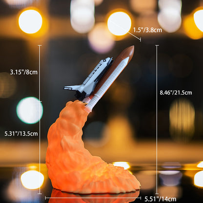 Modern Art Deco 3D Printed Rocket PLA LED Table Lamp For Bedroom