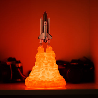 Modern Art Deco 3D Printed Rocket PLA LED Table Lamp For Bedroom