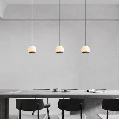 Modern Minimalist Globe Marble Aluminum LED Pendant Light For Bedroom