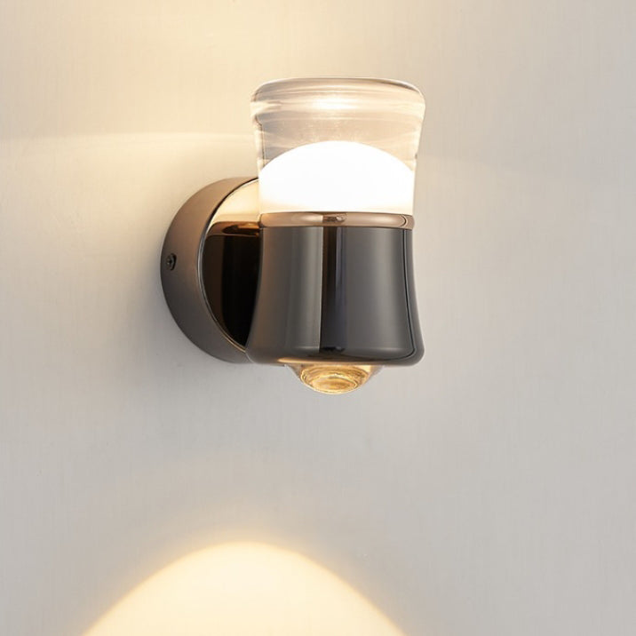 Modern Luxury Cylindrical Aluminum Iron Acrylic Lens LED Wall Sconce Lamp For Bedroom