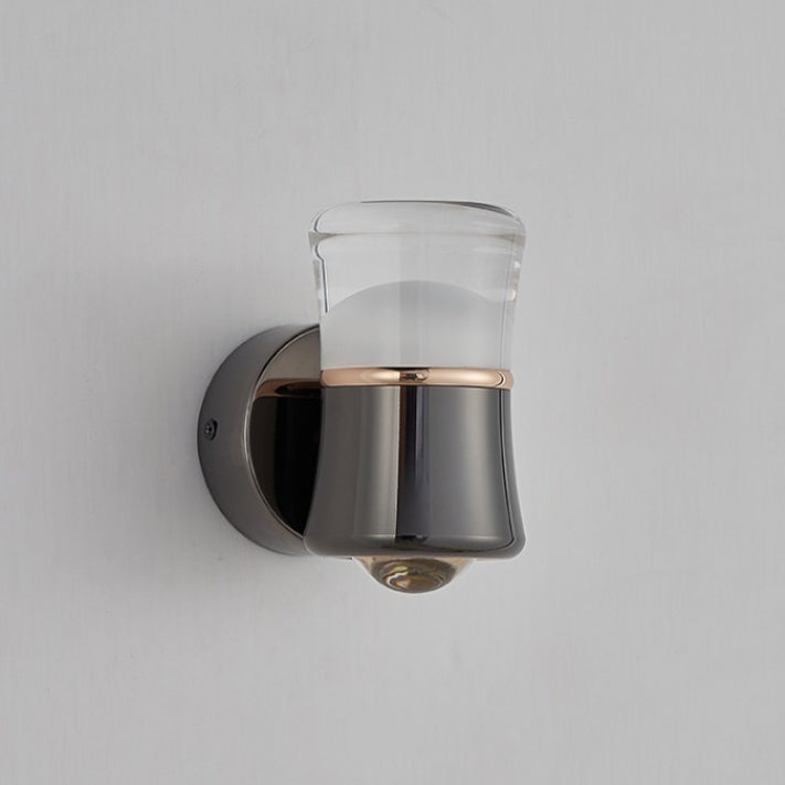 Modern Luxury Cylindrical Aluminum Iron Acrylic Lens LED Wall Sconce Lamp For Bedroom