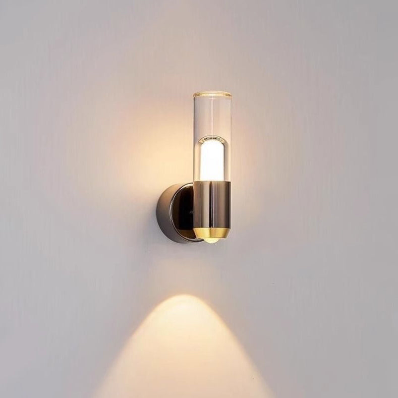 Modern Luxury Cylindrical Aluminum Iron Acrylic Lens LED Wall Sconce Lamp For Bedroom