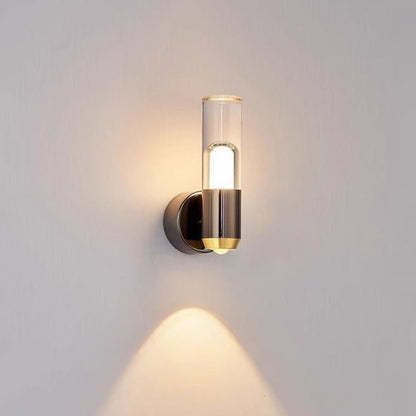 Modern Luxury Cylindrical Aluminum Iron Acrylic Lens LED Wall Sconce Lamp For Bedroom