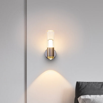 Modern Luxury Cylindrical Aluminum Iron Acrylic Lens LED Wall Sconce Lamp For Bedroom