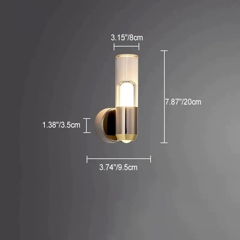 Modern Luxury Cylindrical Aluminum Iron Acrylic Lens LED Wall Sconce Lamp For Bedroom