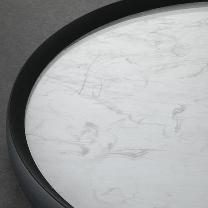 Modern Minimalist Round Cloudy Aluminum Frame Acrylic Shade LED Flush Mount Ceiling Light For Bedroom