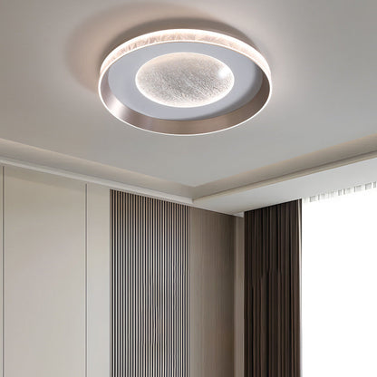 Modern Minimalist Round Star Aluminum Frame Acrylic LED Flush Mount Ceiling Light For Bedroom