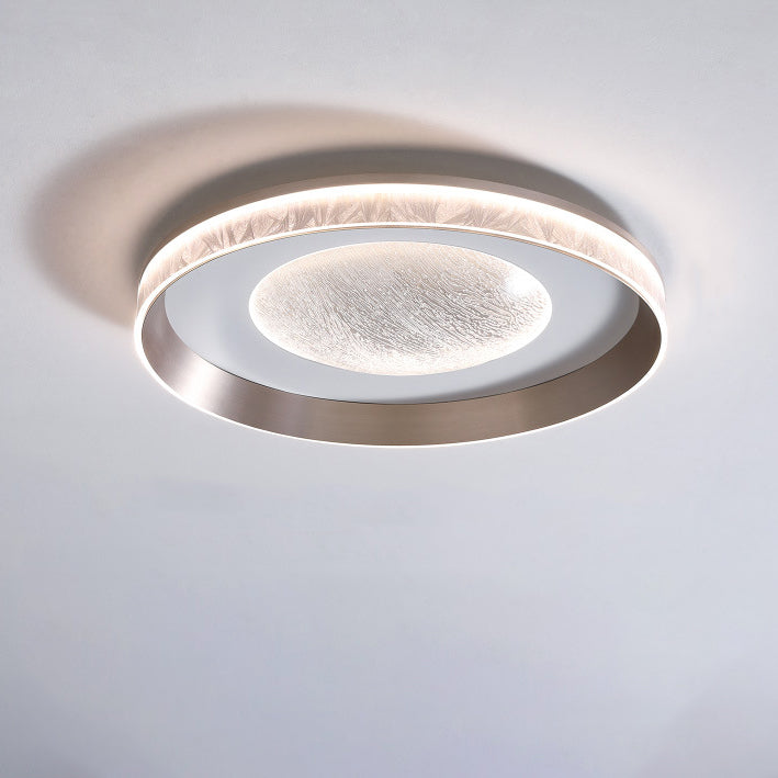 Modern Minimalist Round Star Aluminum Frame Acrylic LED Flush Mount Ceiling Light For Bedroom