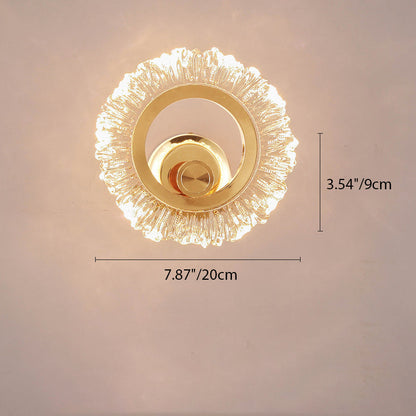 Modern Minimalist Round Petal Shape Iron Acrylic LED Wall Sconce Lamp For Bedroom