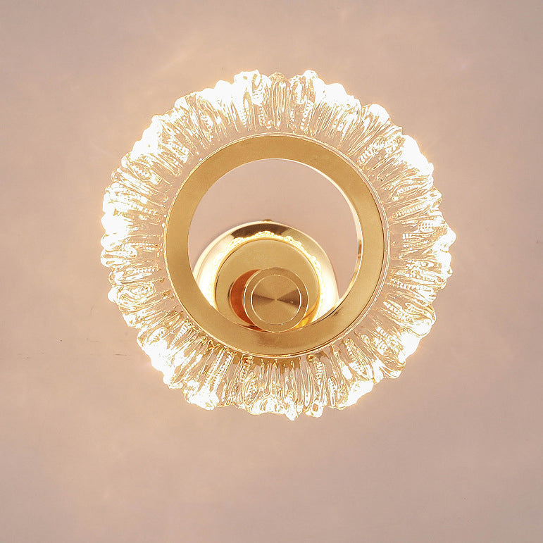 Modern Minimalist Round Petal Shape Iron Acrylic LED Wall Sconce Lamp For Bedroom