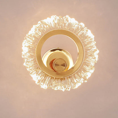 Modern Minimalist Round Petal Shape Iron Acrylic LED Wall Sconce Lamp For Bedroom