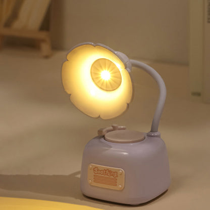 Contemporary Creative Flower Gramophone Shape PC LED Table Lamp For Living Room